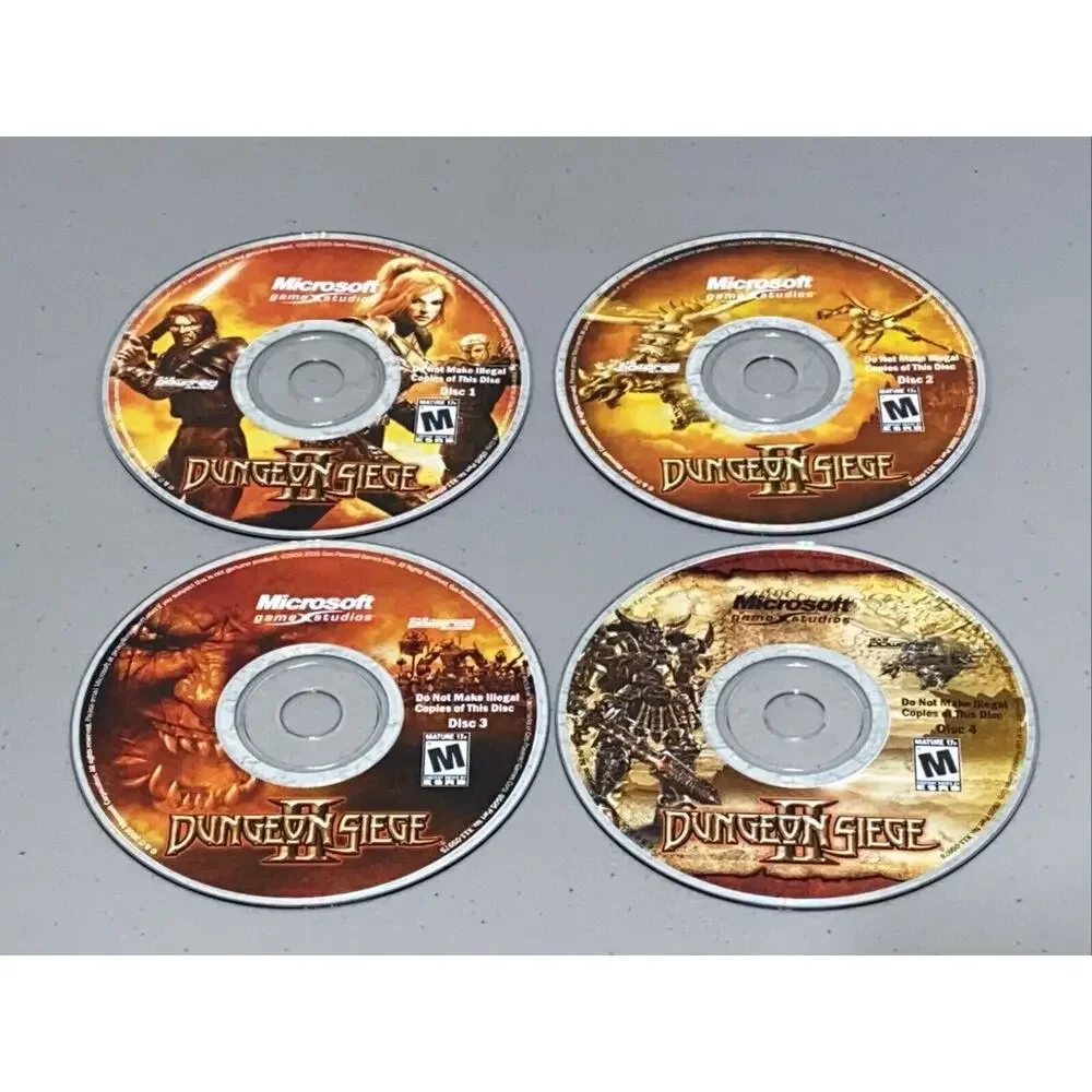 Dungeon Siege II 2 Microsoft PC CD ROM Games 2005 4 Disc Set With Box NO Manual